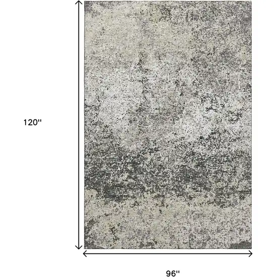 Gray And Charcoal Abstract Washable Indoor Outdoor Area Rug Photo 3