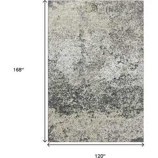 Gray And Charcoal Abstract Washable Indoor Outdoor Area Rug Photo 3