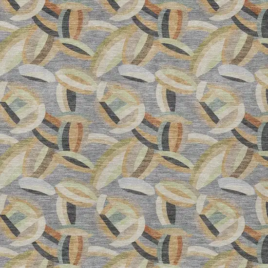 Gray And Charcoal Abstract Washable Indoor Outdoor Area Rug Photo 2
