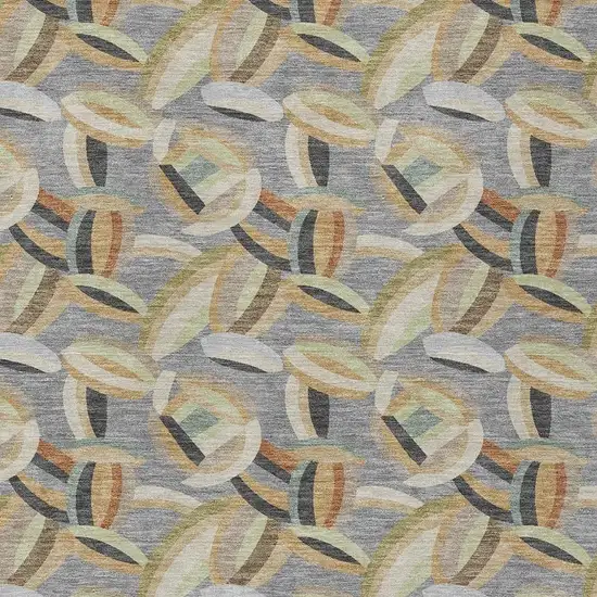 Gray And Charcoal Abstract Washable Indoor Outdoor Area Rug Photo 2