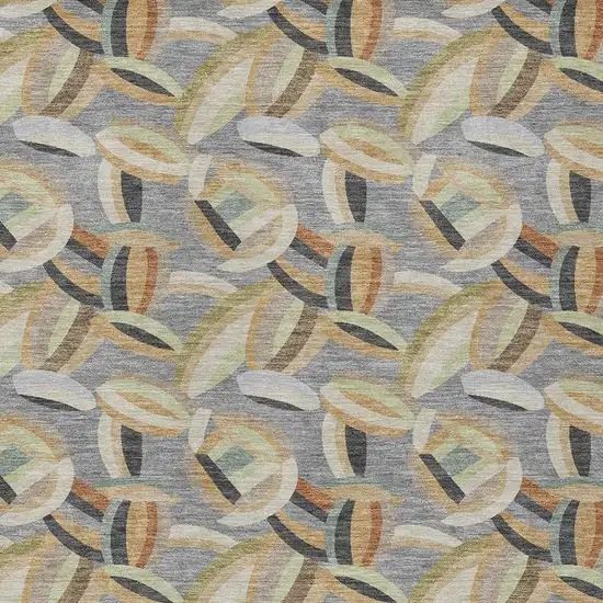 Gray And Charcoal Abstract Washable Indoor Outdoor Area Rug Photo 2