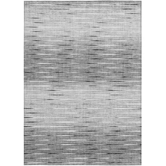 Gray And Charcoal Abstract Washable Indoor Outdoor Area Rug Photo 6
