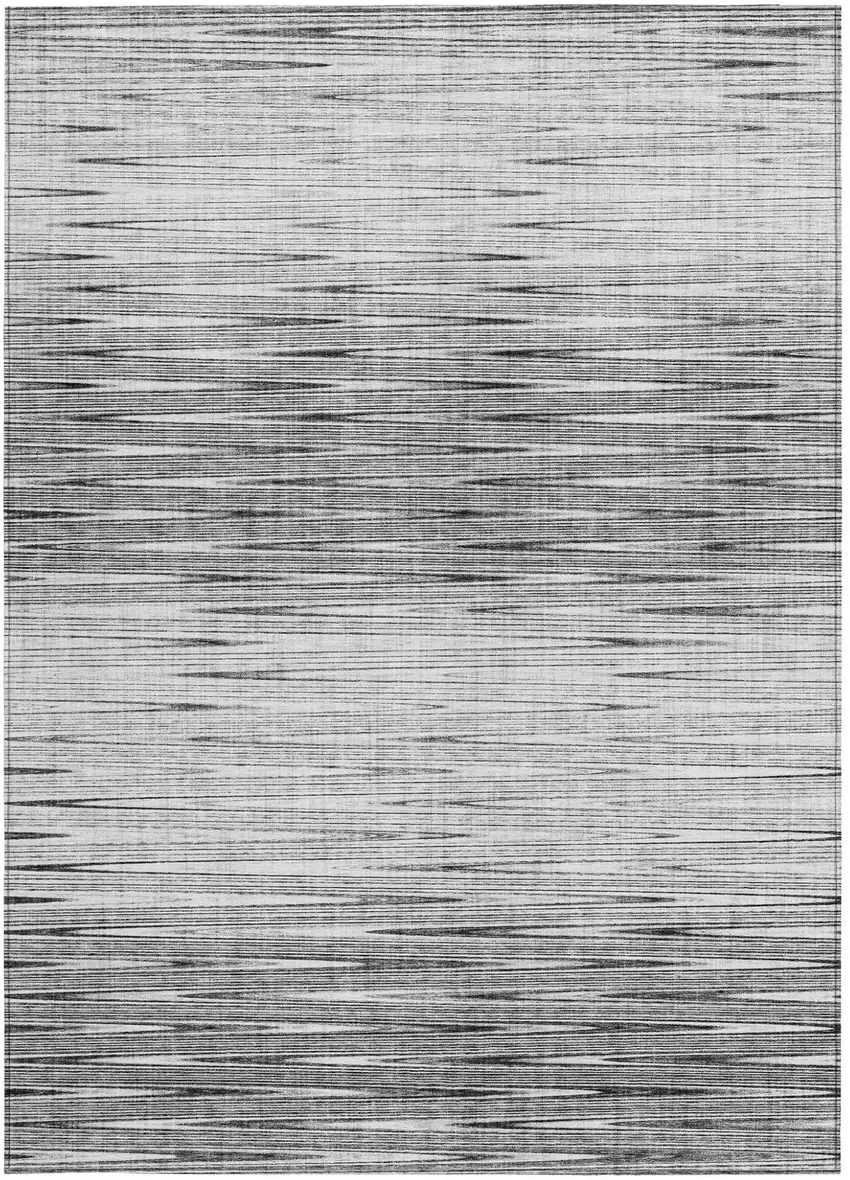 Gray And Charcoal Abstract Washable Indoor Outdoor Area Rug Photo 6