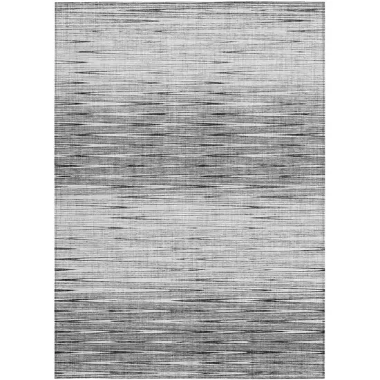 Gray And Charcoal Abstract Washable Indoor Outdoor Area Rug Photo 6