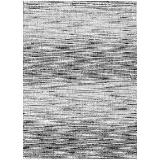Gray And Charcoal Abstract Washable Indoor Outdoor Area Rug Photo 2