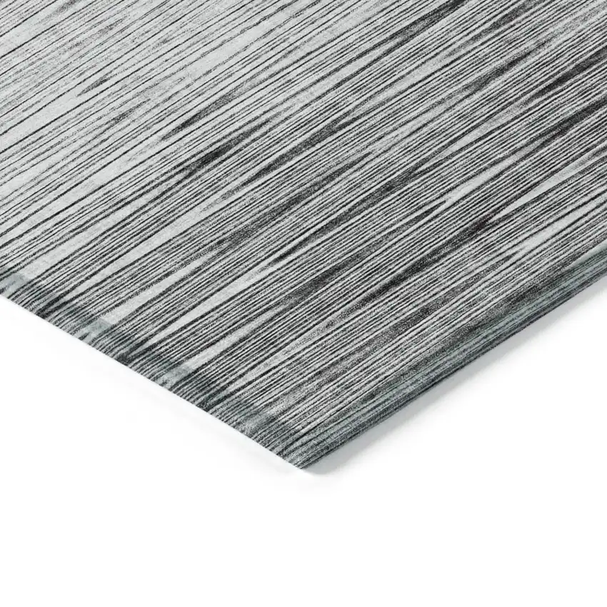 Gray And Charcoal Abstract Washable Indoor Outdoor Area Rug Photo 4