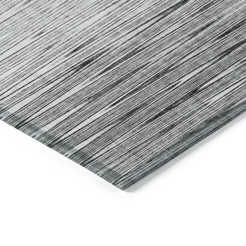 Gray And Charcoal Abstract Washable Indoor Outdoor Area Rug Photo 5