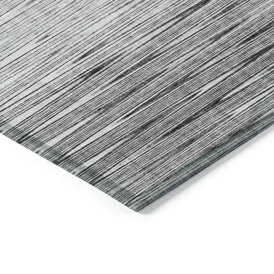 Gray And Charcoal Abstract Washable Indoor Outdoor Area Rug Photo 5