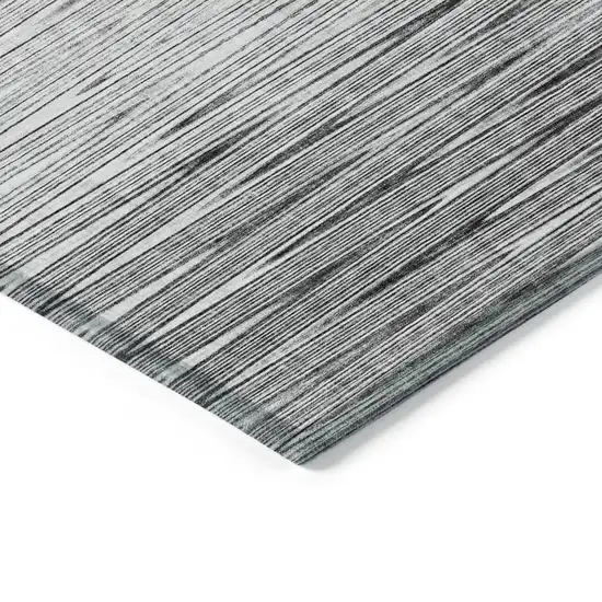 Gray And Charcoal Abstract Washable Indoor Outdoor Area Rug Photo 5