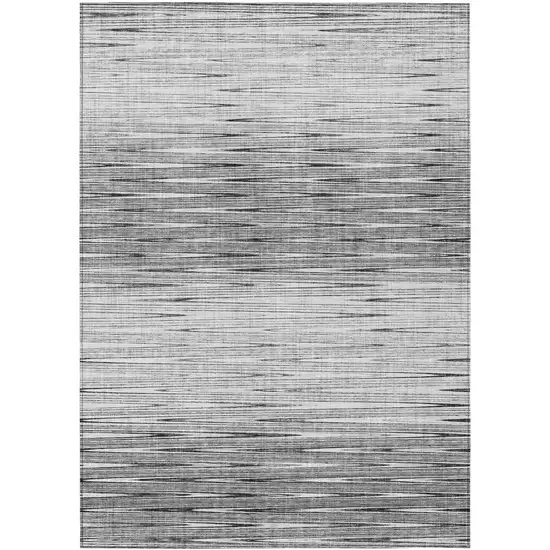 Gray And Charcoal Abstract Washable Indoor Outdoor Area Rug Photo 2