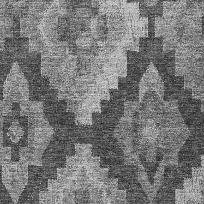 Gray And Charcoal Aztec Washable Indoor Outdoor Area Rug Photo 3