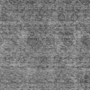 Photo of Gray And Charcoal Floral Washable Indoor Outdoor Area Rug