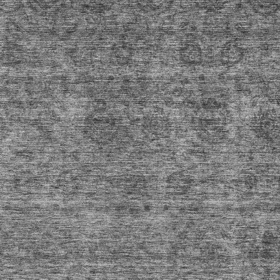 Gray And Charcoal Floral Washable Indoor Outdoor Area Rug Photo 6