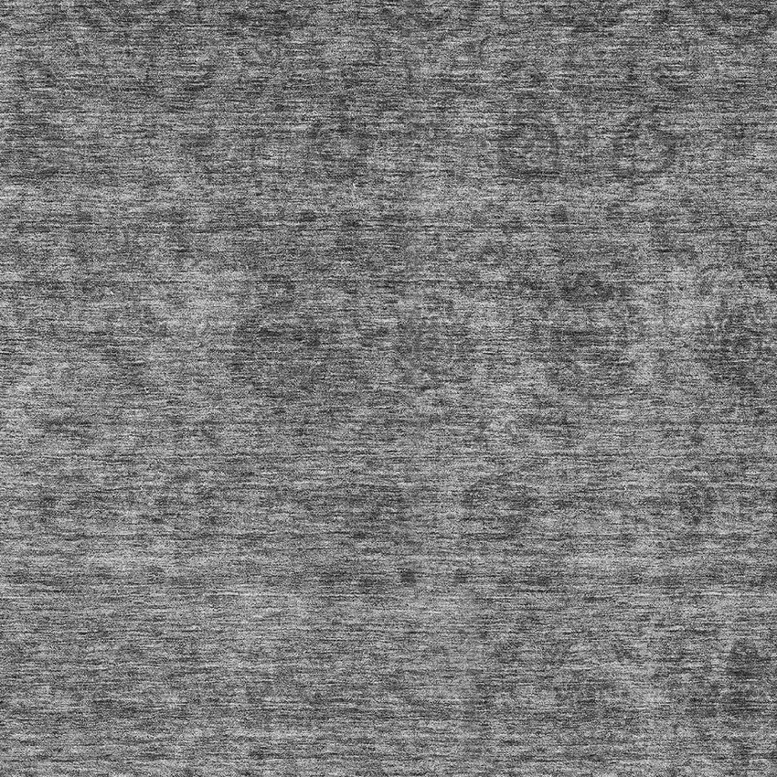 Gray And Charcoal Floral Washable Indoor Outdoor Area Rug Photo 6