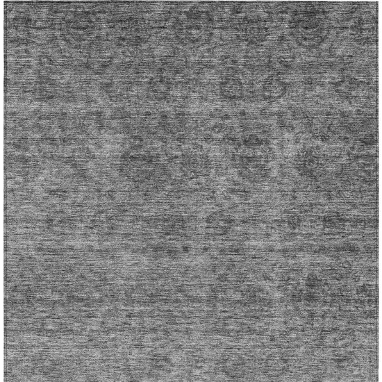 Gray And Charcoal Floral Washable Indoor Outdoor Area Rug Photo 6