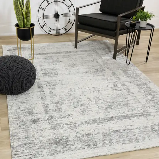 Gray And Charcoal Geometric Area Rug Photo 4
