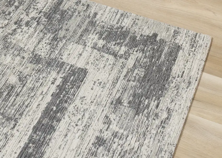 Gray And Charcoal Geometric Area Rug Photo 6