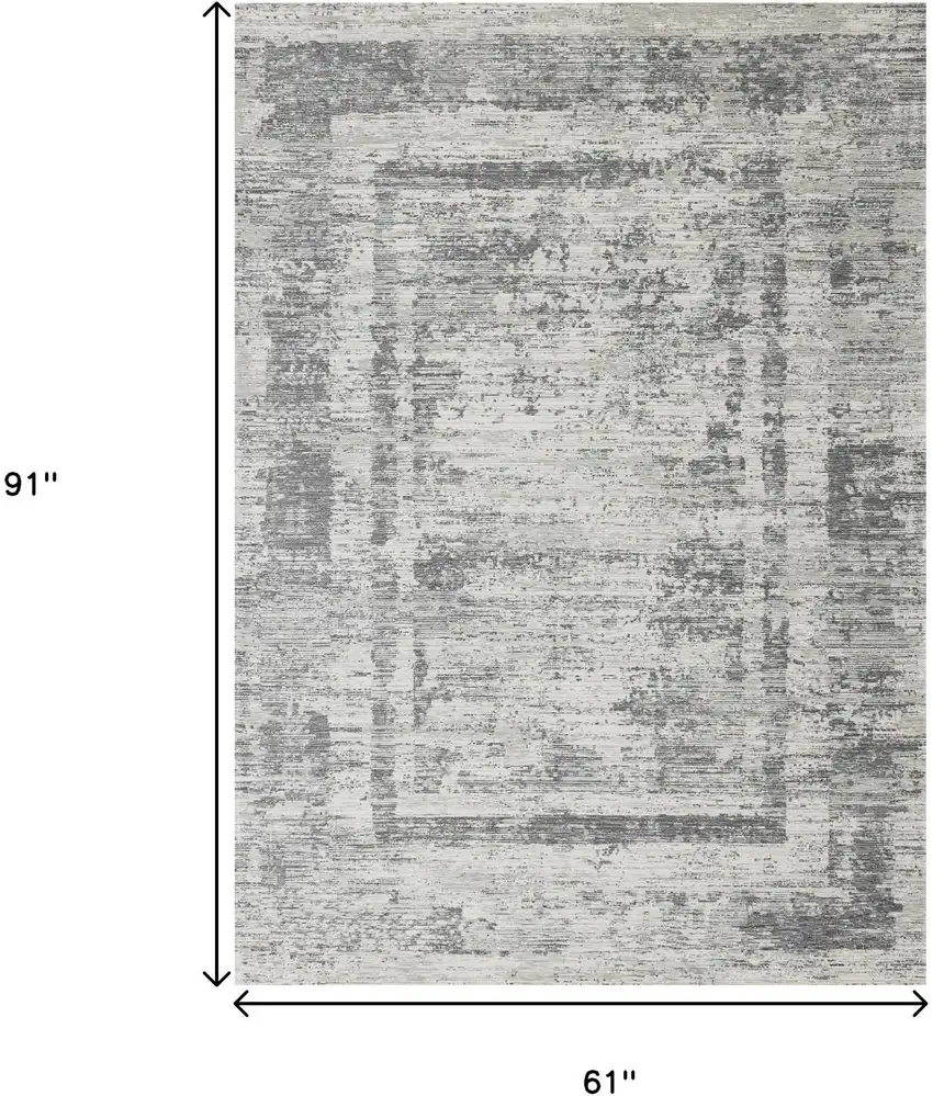 Gray And Charcoal Geometric Area Rug Photo 3
