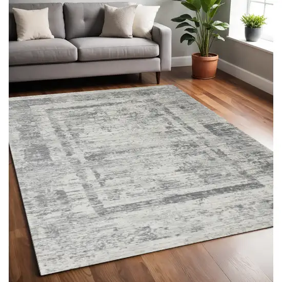 Gray And Charcoal Geometric Area Rug Photo 1