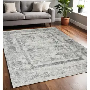 Photo of Gray And Charcoal Geometric Area Rug
