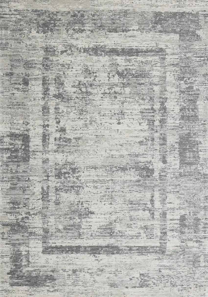 Gray And Charcoal Geometric Area Rug Photo 5