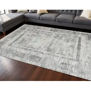 Photo of Gray And Charcoal Geometric Area Rug