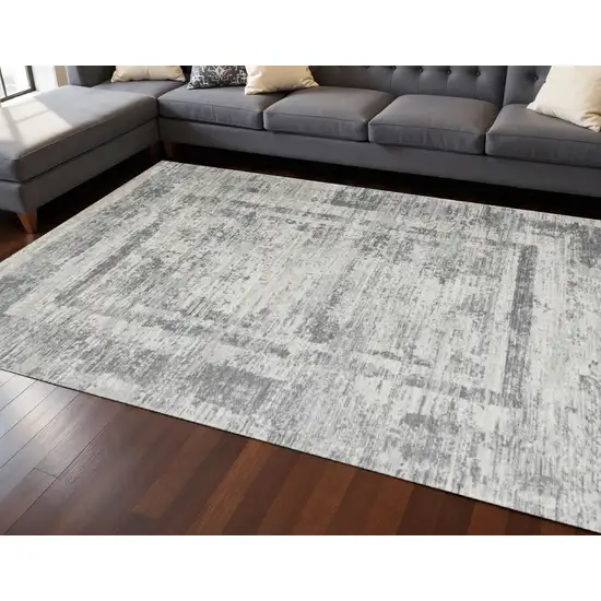 Gray And Charcoal Geometric Area Rug Photo 1