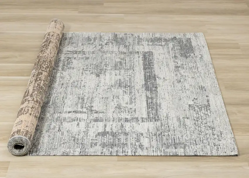 Gray And Charcoal Geometric Area Rug Photo 8