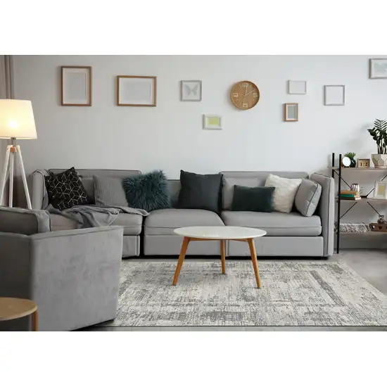 Gray And Charcoal Geometric Area Rug Photo 7