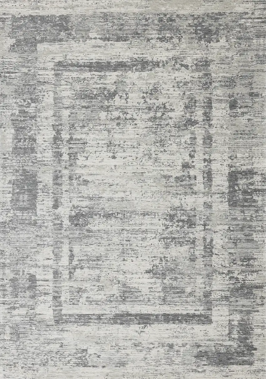 Gray And Charcoal Geometric Area Rug Photo 2