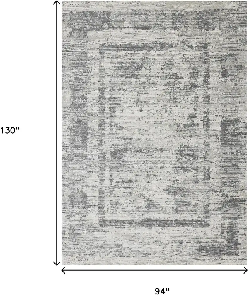 Gray And Charcoal Geometric Area Rug Photo 3