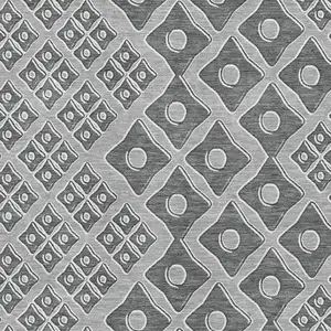Photo of Gray And Charcoal Geometric Washable Area Rug With UV Protection
