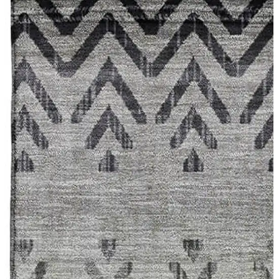 Gray And Charcoal Geometric Washable Area Rug With UV Protection Photo 3