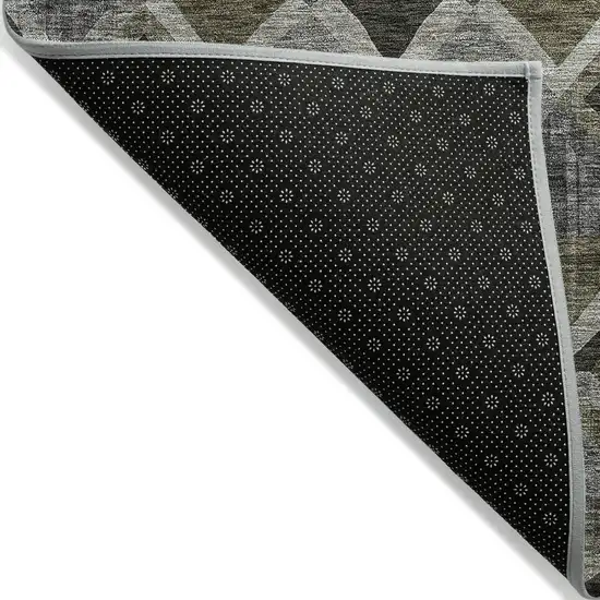 Gray And Charcoal Geometric Washable Indoor Outdoor Area Rug Photo 3