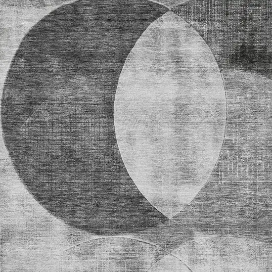Gray And Charcoal Geometric Washable Indoor Outdoor Area Rug Photo 5