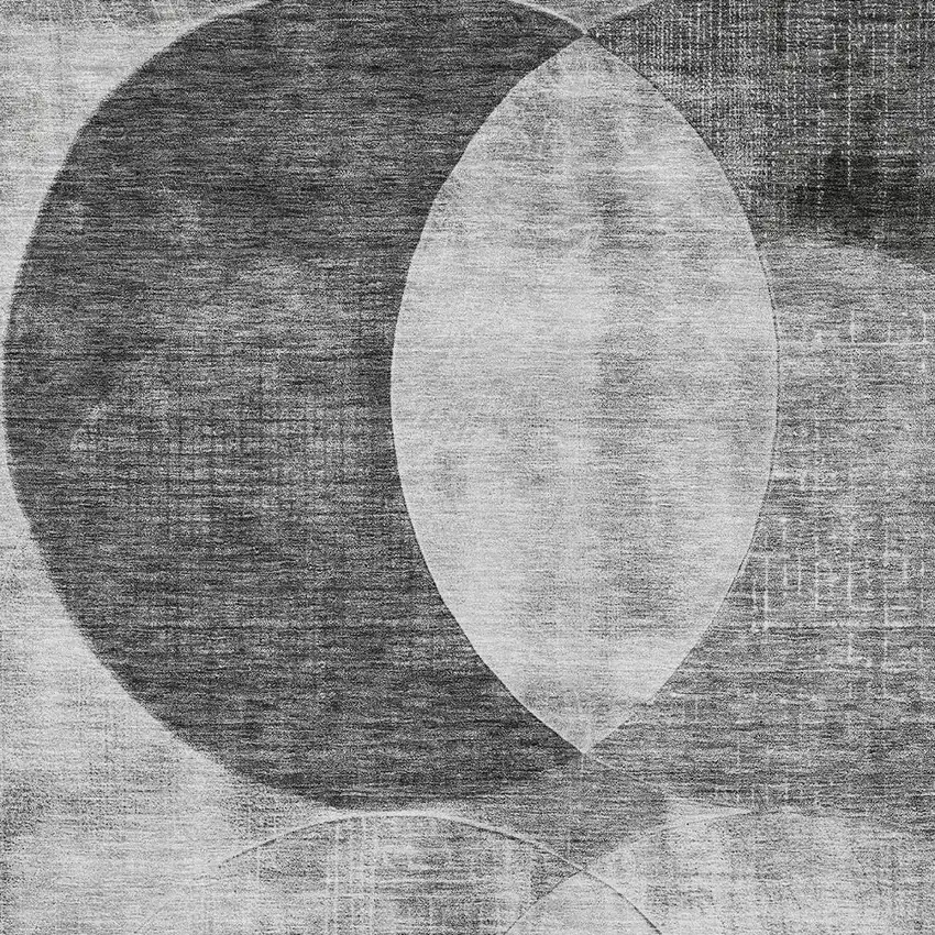 Gray And Charcoal Geometric Washable Indoor Outdoor Area Rug Photo 5