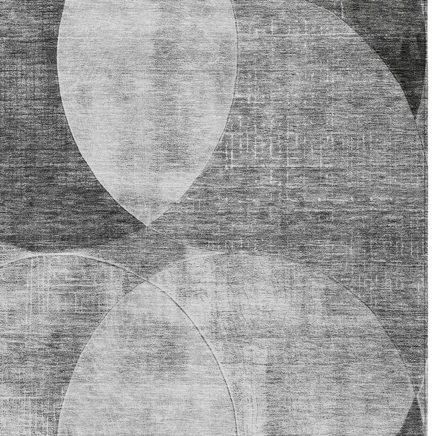Gray And Charcoal Geometric Washable Indoor Outdoor Area Rug Photo 5
