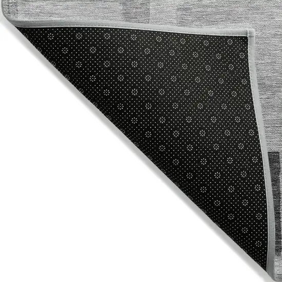 Gray And Charcoal Geometric Washable Indoor Outdoor Area Rug Photo 3