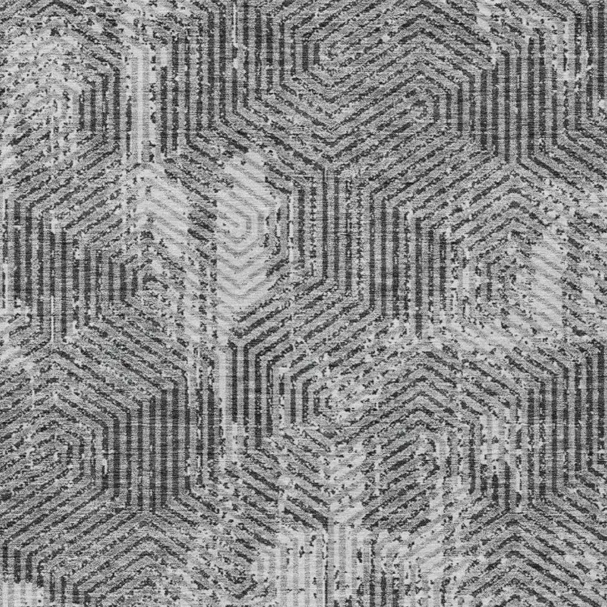 Gray And Charcoal Geometric Washable Indoor Outdoor Area Rug Photo 6