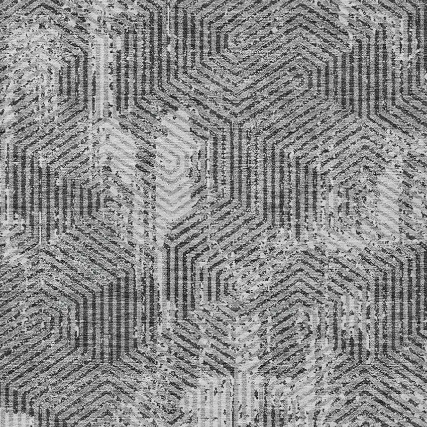 Gray And Charcoal Geometric Washable Indoor Outdoor Area Rug Photo 6