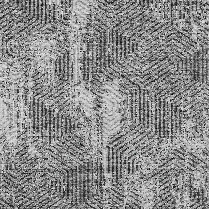 Gray And Charcoal Geometric Washable Indoor Outdoor Area Rug Photo 6