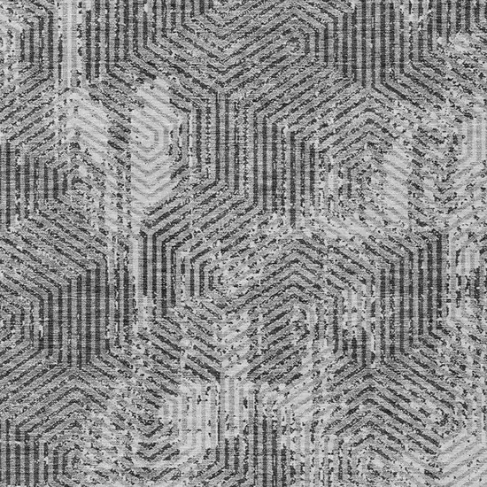 Gray And Charcoal Geometric Washable Indoor Outdoor Area Rug Photo 6