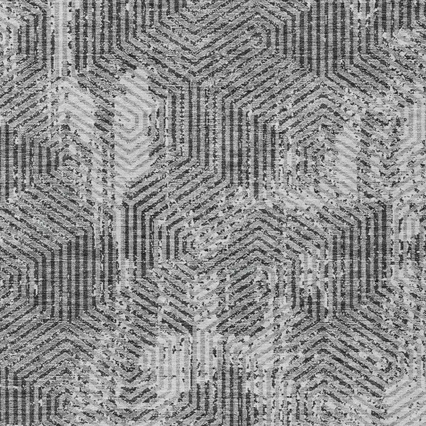 Gray And Charcoal Geometric Washable Indoor Outdoor Area Rug Photo 6