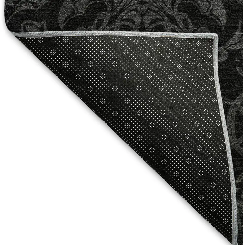 Gray And Charcoal Medallion Washable Area Rug With UV Protection Photo 7