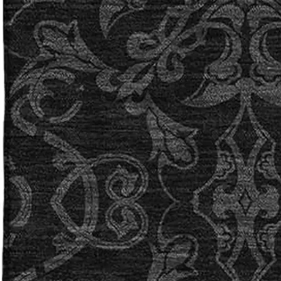 Gray And Charcoal Medallion Washable Area Rug With UV Protection Photo 3