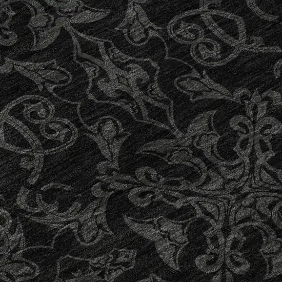 Gray And Charcoal Medallion Washable Area Rug With UV Protection Photo 8
