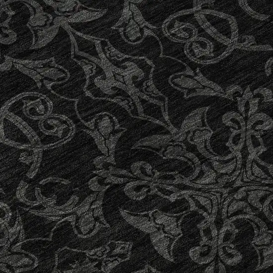 Gray And Charcoal Medallion Washable Area Rug With UV Protection Photo 9