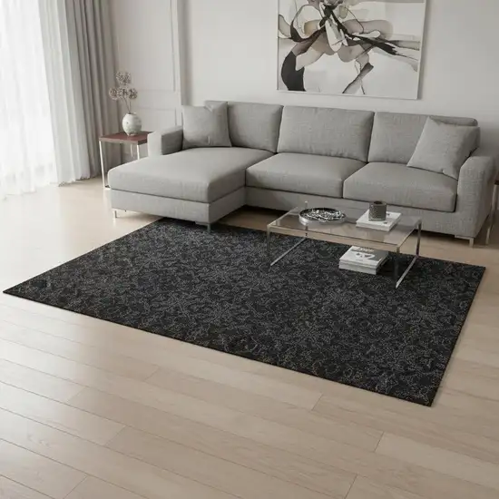 Gray And Charcoal Medallion Washable Area Rug With UV Protection Photo 2