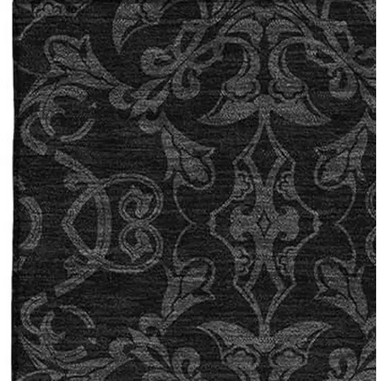 Gray And Charcoal Medallion Washable Area Rug With UV Protection Photo 4