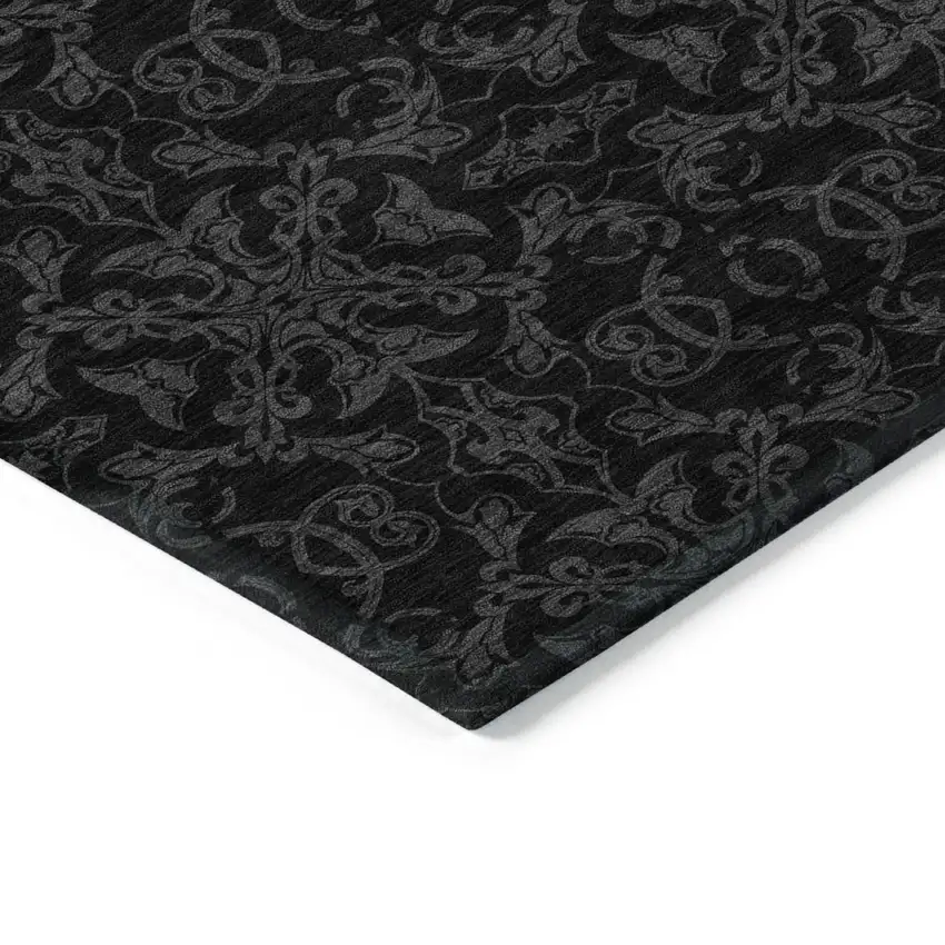 Gray And Charcoal Medallion Washable Indoor Outdoor Area Rug Photo 4